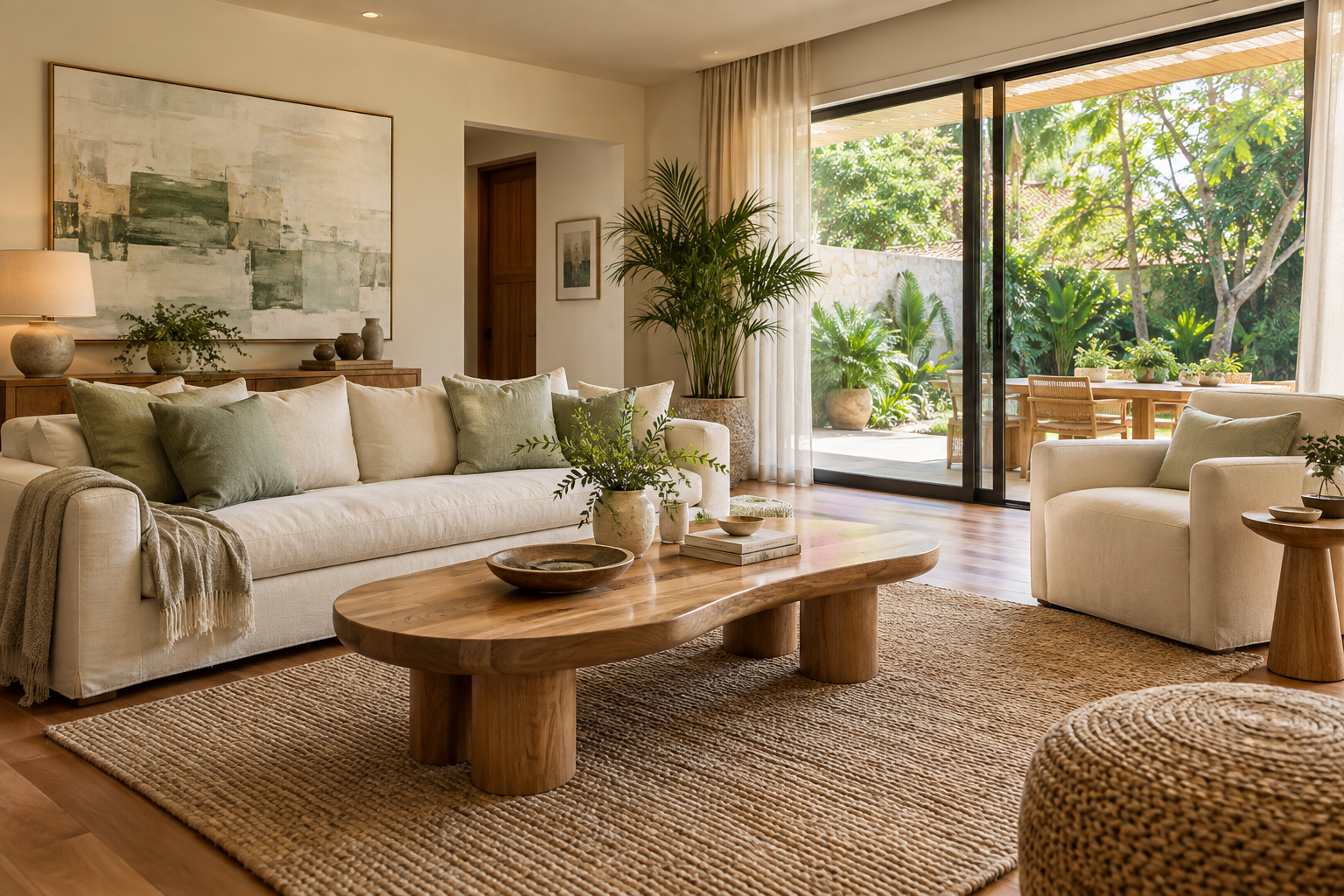 Sala luminosa de una casa en venta